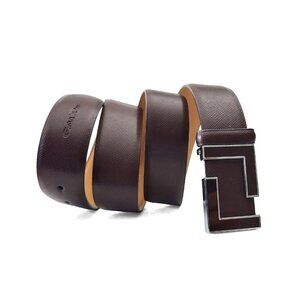 Gold Paco Classic Men's Brown Leather Belt with Stylish Buckle Size 42/100 0207